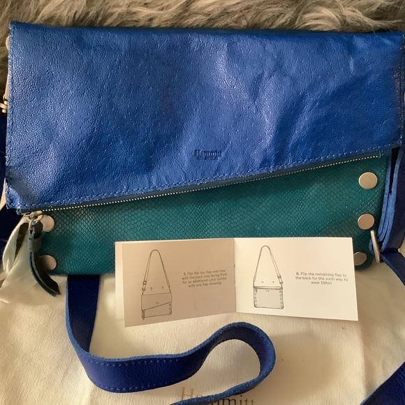 Sold Hammitt Dillon Sixth Way Leather 2ToneBlue - Picture 11 of 13